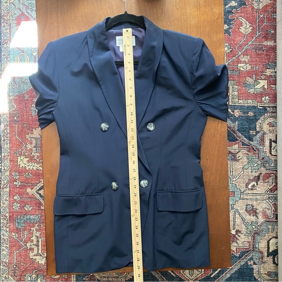 Vintage Hugo Buscato Milano Navy Silk Blazer Jacket 8 - Picture 7 of 9